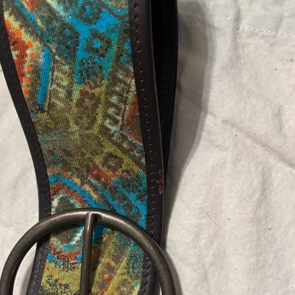 Chico\'s Multicolor Patterned vintage Belt in Teal, Brown, Yellow main image 4